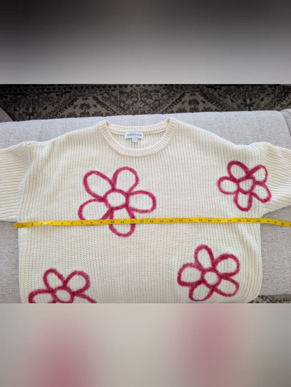 GEMMA + JANE Flower Embroidered Sweater | Size XL - Picture 6 of 11